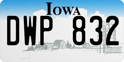IA license plate DWP832