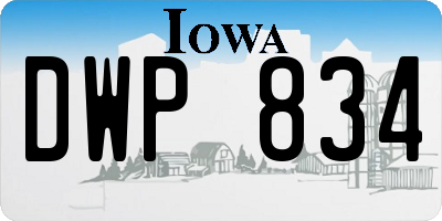 IA license plate DWP834