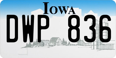IA license plate DWP836
