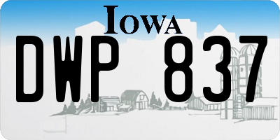 IA license plate DWP837