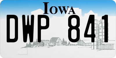 IA license plate DWP841
