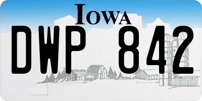 IA license plate DWP842