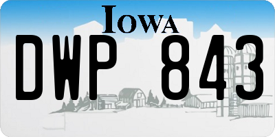 IA license plate DWP843