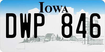 IA license plate DWP846