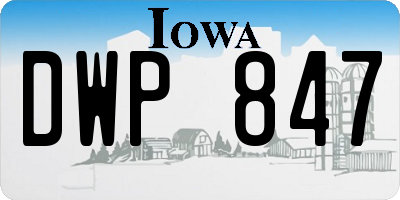 IA license plate DWP847