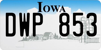 IA license plate DWP853