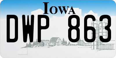 IA license plate DWP863