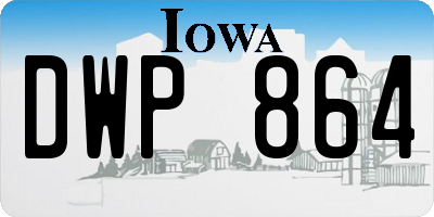 IA license plate DWP864