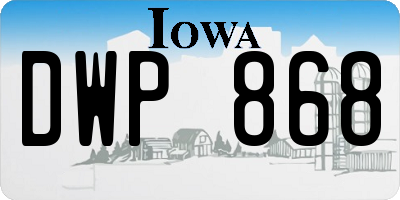 IA license plate DWP868