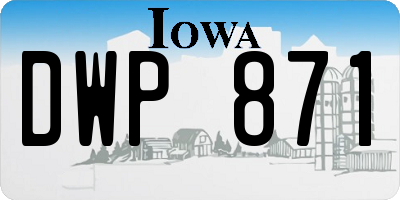 IA license plate DWP871