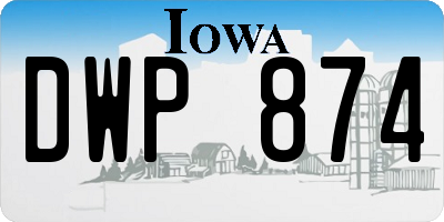 IA license plate DWP874