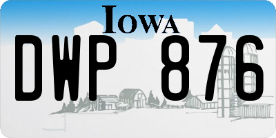 IA license plate DWP876