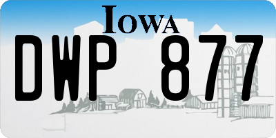IA license plate DWP877