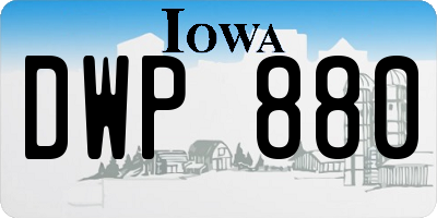 IA license plate DWP880