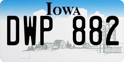 IA license plate DWP882