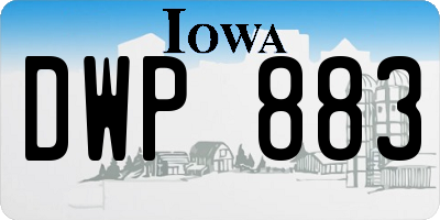 IA license plate DWP883