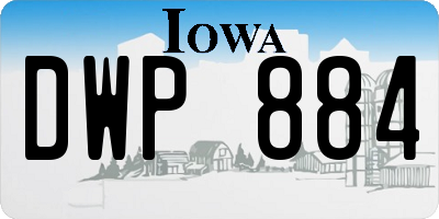 IA license plate DWP884
