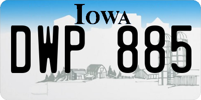 IA license plate DWP885