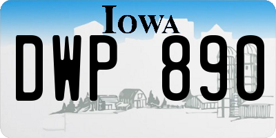 IA license plate DWP890