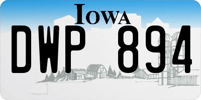 IA license plate DWP894