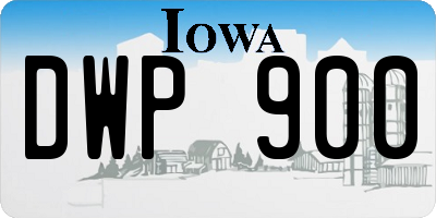 IA license plate DWP900