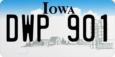 IA license plate DWP901
