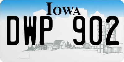 IA license plate DWP902
