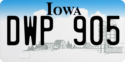 IA license plate DWP905