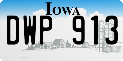 IA license plate DWP913