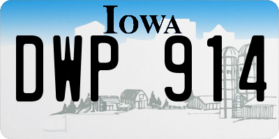 IA license plate DWP914