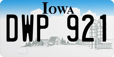 IA license plate DWP921