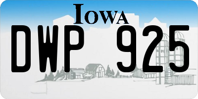 IA license plate DWP925