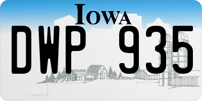 IA license plate DWP935
