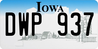 IA license plate DWP937