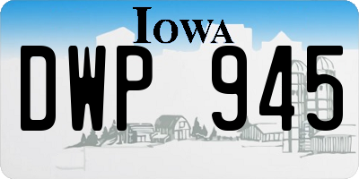 IA license plate DWP945