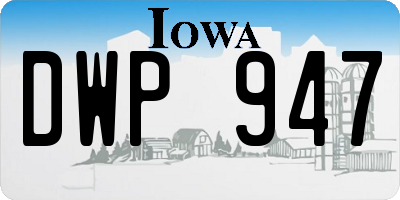 IA license plate DWP947