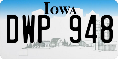 IA license plate DWP948