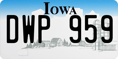 IA license plate DWP959