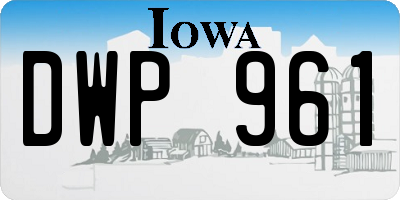 IA license plate DWP961