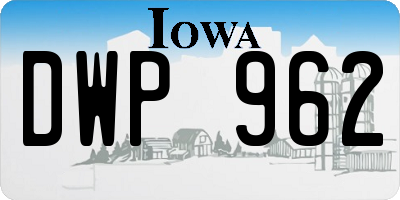 IA license plate DWP962