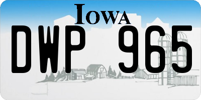 IA license plate DWP965