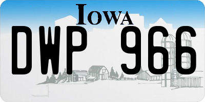 IA license plate DWP966