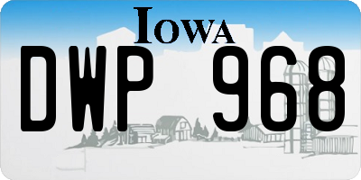 IA license plate DWP968