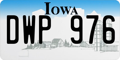 IA license plate DWP976