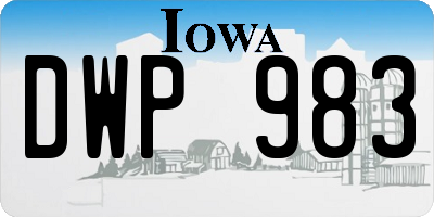 IA license plate DWP983