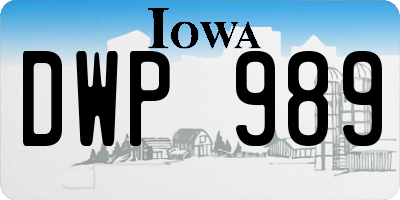 IA license plate DWP989