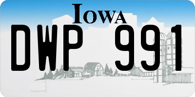 IA license plate DWP991