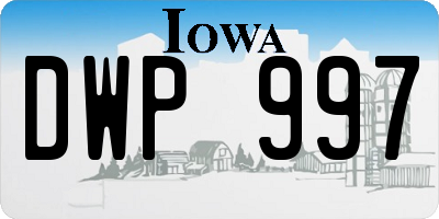 IA license plate DWP997