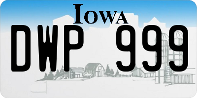 IA license plate DWP999