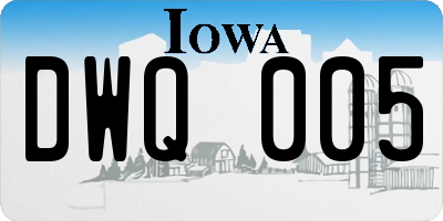 IA license plate DWQ005